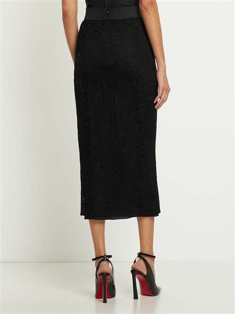 dolce gabbana longuette|Dolce & Gabbana Crêpe Longuette Skirt In Black .